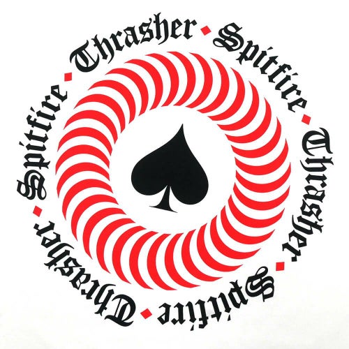 THRASHER T-SHIRT スラッシャー Tシャツ THRASHER x SPITFIRE THE END OATH WHITE（US企画） スケートボード スケボー 3