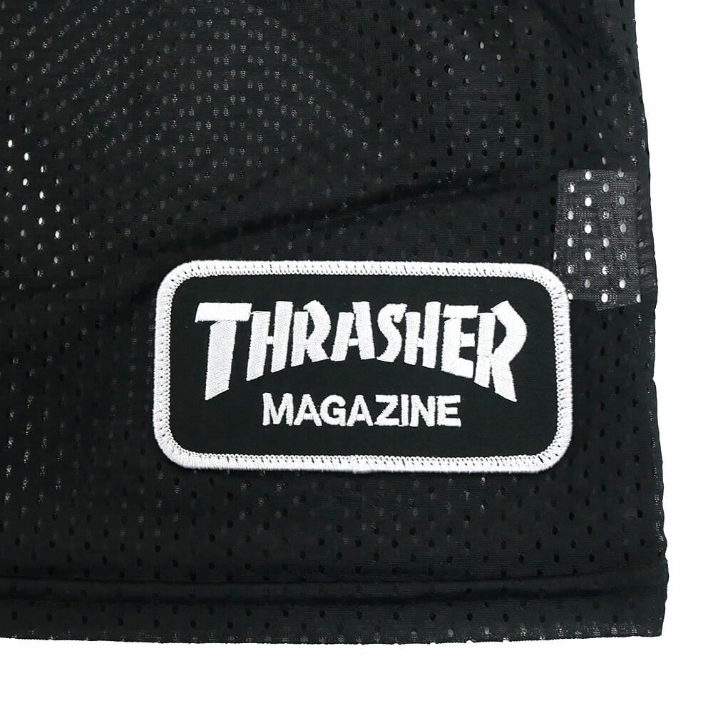 THRASHER SHORT SLEEVE SHIRTS スラッシャー 半袖シャツ THRASHER x SPITFIRE THRASH & BURN FOOTBALL JERSEY BLACK スケートボード スケボー 2