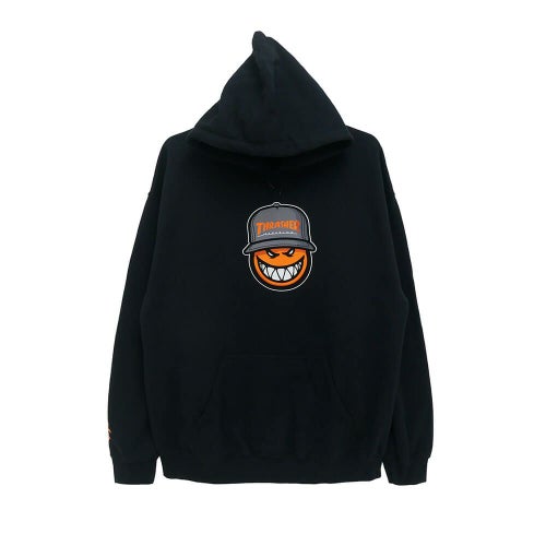 THRASHER HOOD スラッシャー パーカー THRASHER x SPITFIRE SF LOC BLACK（US企画） スケートボード スケボー 