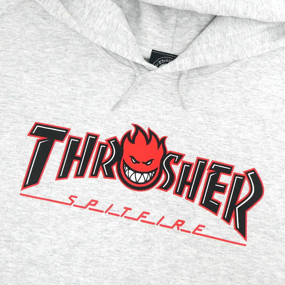 THRASHER HOOD スラッシャー パーカー THRASHER x SPITFIRE BIGHEAD OUTLINE ASH（US企画） スケートボード スケボー 1