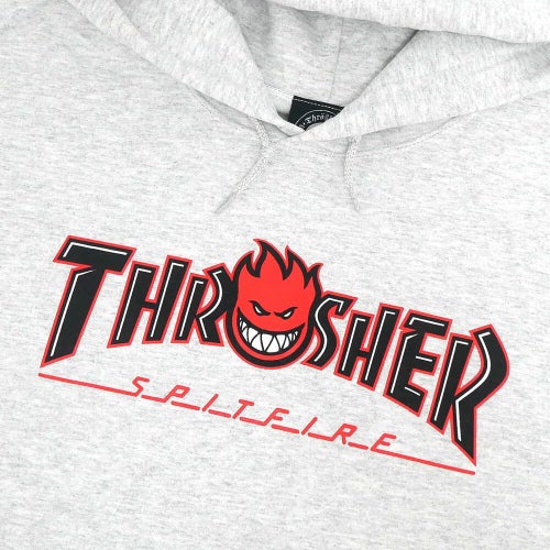 THRASHER HOOD スラッシャー パーカー THRASHER x SPITFIRE BIGHEAD OUTLINE ASH（US企画） スケートボード スケボー 1