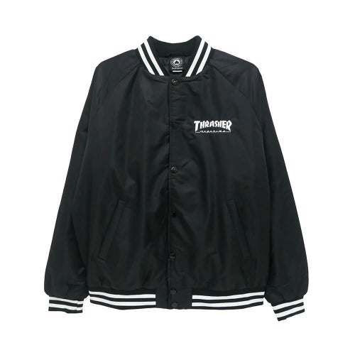 THRASHER JACKET スラッシャー ジャケット MAG LOGO DUGOUT BLACK スケートボード スケボー 