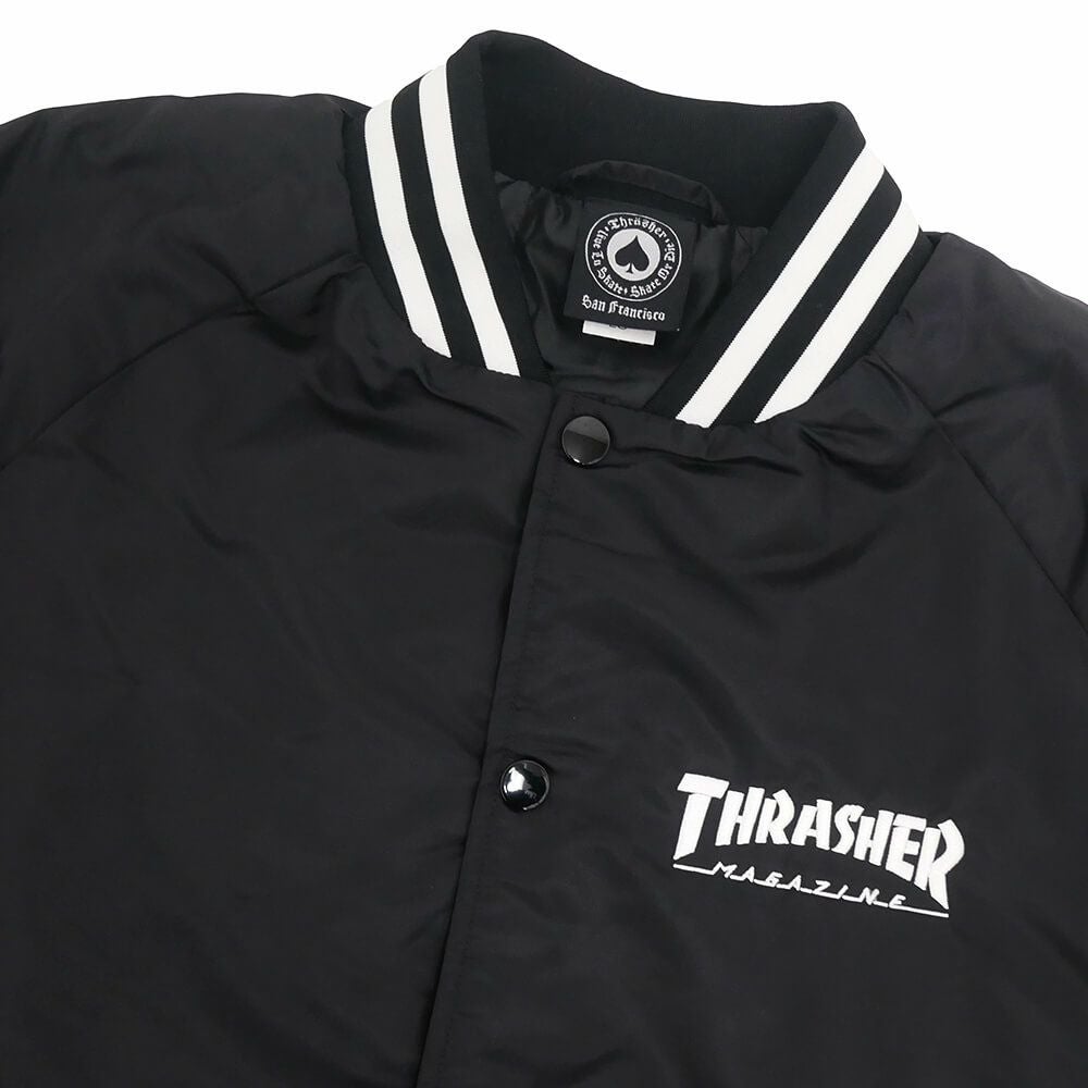 THRASHER JACKET スラッシャー ジャケット MAG LOGO DUGOUT BLACK スケートボード スケボー 1