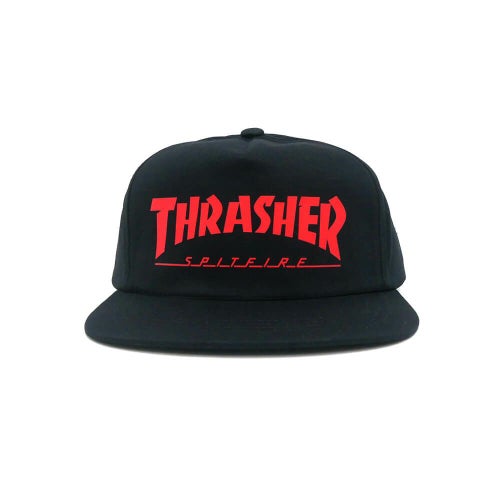 THRASHER CAP スラッシャー キャップ THRASHER x SPITFIRE SNAPBACK BLACK（US企画） スケートボード スケボー 1