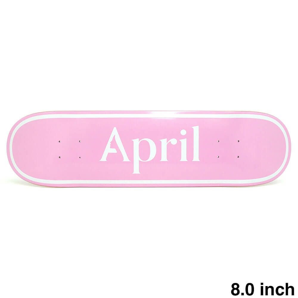April スケートボードデッキ ピンク 8.25インチ APRIL DECK エイプリル デッキ TEAM OG LOGO WHITE PINK 8.0 スケート