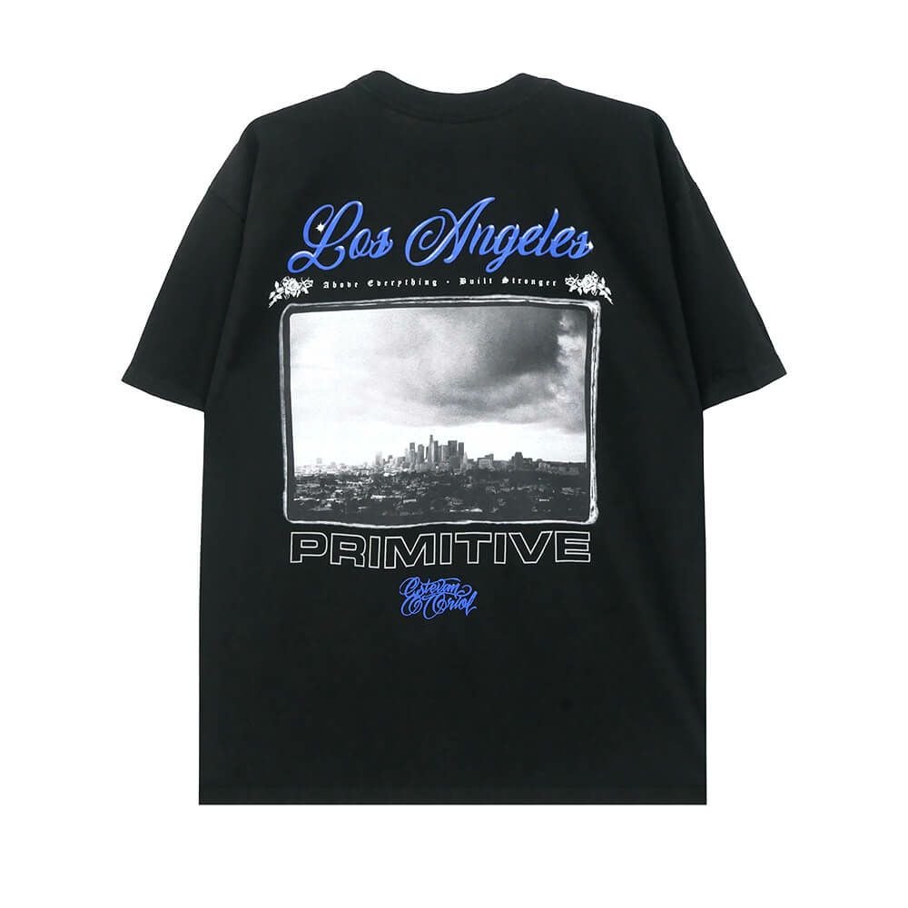 PRIMITIVE T-SHIRT プリミティブ Tシャツ CITY OF LOS ANGELES HW BLACK スケートボード スケボー 