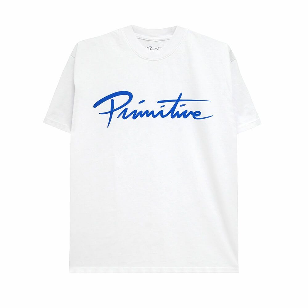PRIMITIVE T-SHIRT プリミティブ Tシャツ NUEVO SCRIPT HW WHITE スケートボード スケボー 