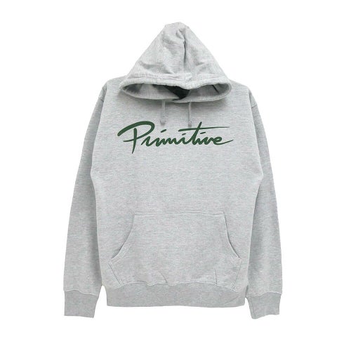 PRIMITIVE HOOD プリミティブ パーカー NUEVO SCRIPT GREY スケートボード スケボー 