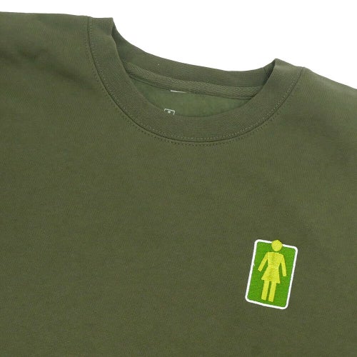 GIRL CREW SWEAT ガール トレーナー 93 TIL LOVERS OG OLIVE スケートボード スケボー 1