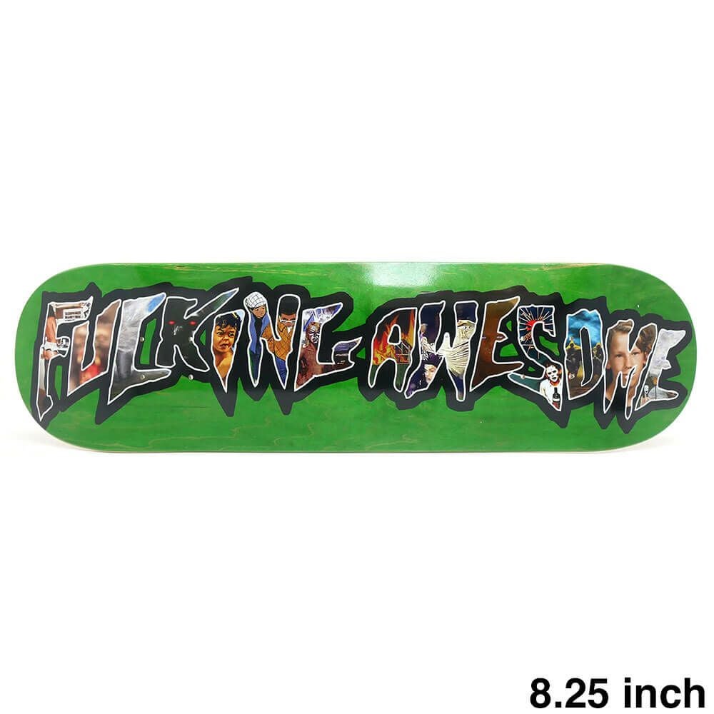 FUCKING AWESOME DECK ファッキンオーサム デッキ JASON DILL BIG LOGO COLLAGE GREEN STAIN 8.25 SHAPE 1 スケートボード スケボー 1