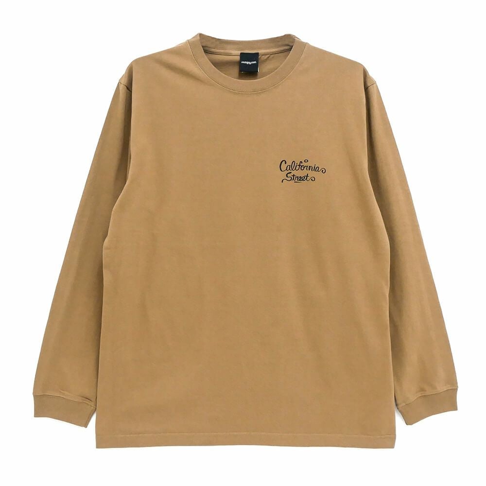 CALIFORNIA STREET LONG SLEEVE カリフォルニアストリート ロングスリーブTシャツ HUNTING by ESOW DARK CAMEL スケートボード スケボー 01