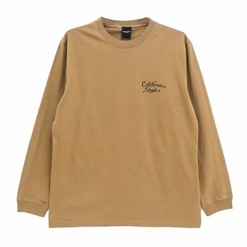 CALIFORNIA STREET LONG SLEEVE カリフォルニアストリート ロングスリーブTシャツ HUNTING by ESOW DARK CAMEL スケートボード スケボー 01