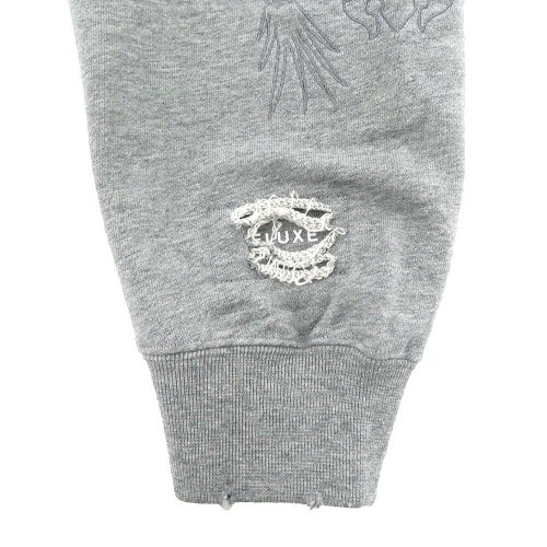 TIGHTBOOTH（TBPR） CREW SWEAT タイトブース トレーナー TBPR x DELUXE DAMAGE GREY スケートボード スケボー 4