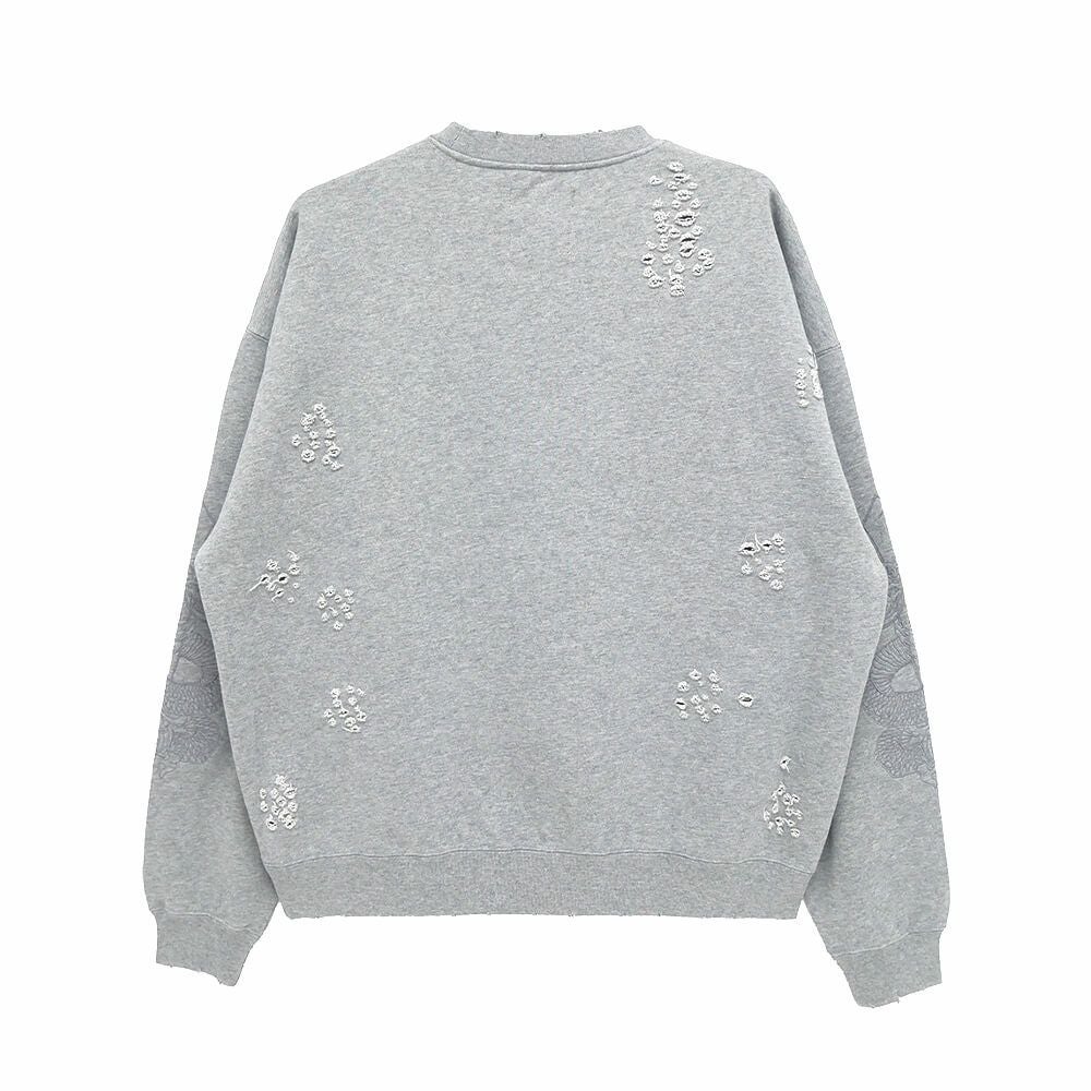 TIGHTBOOTH（TBPR） CREW SWEAT タイトブース トレーナー TBPR x DELUXE DAMAGE GREY スケートボード スケボー 7