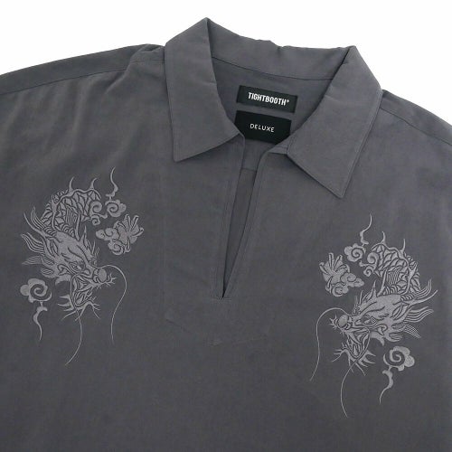 TIGHTBOOTH（TBPR） LONG SLEEVE タイトブース 長袖シャツ TBPR x DELUXE FLANNEL SKIPPER SHIRT GREY スケートボード スケボー 1