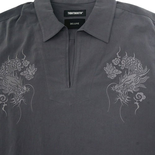 TIGHTBOOTH（TBPR） LONG SLEEVE タイトブース 長袖シャツ TBPR x DELUXE FLANNEL SKIPPER SHIRT GREY スケートボード スケボー 2