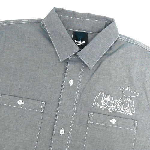 ADIDAS SKATEBOARDING LONG SLEEVE アディダススケートボーディング 長袖シャツ GONZALES BUTTON UP AURORA IVY スケートボード スケボー 1