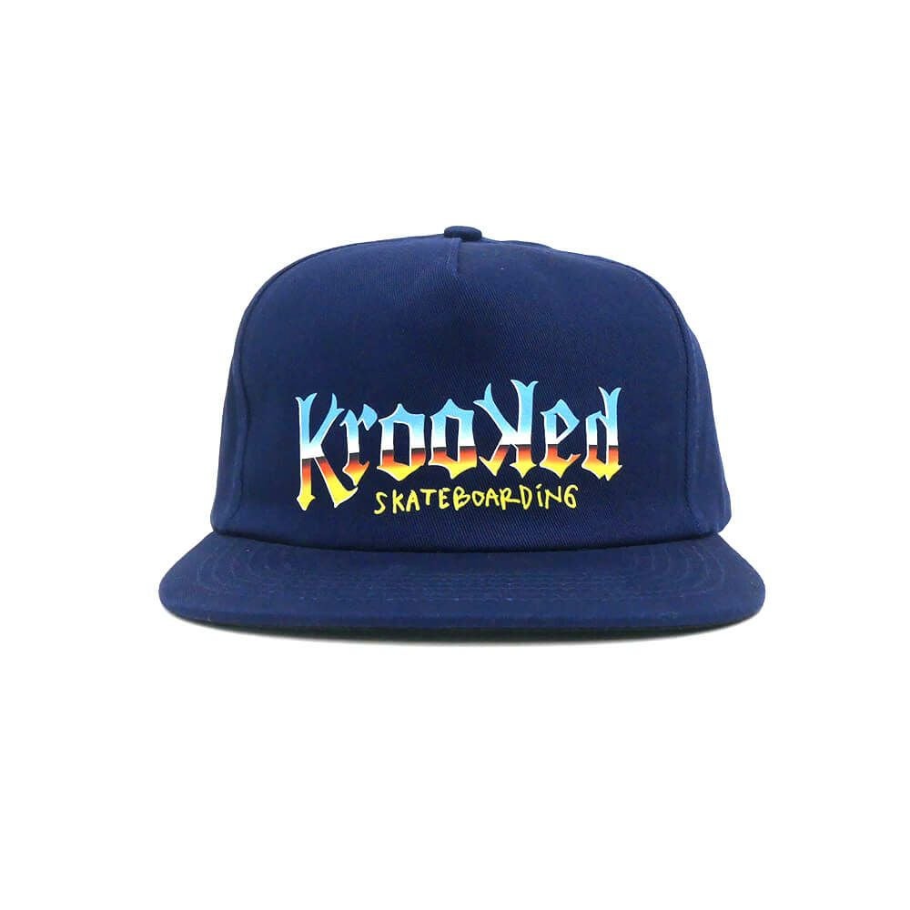 KROOKED CAP クルキッド キャップ CHROME ZONE SNAPBACK NAVY スケートボード スケボー 1