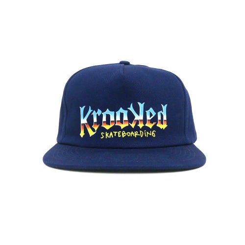 KROOKED CAP クルキッド キャップ CHROME ZONE SNAPBACK NAVY スケートボード スケボー 1