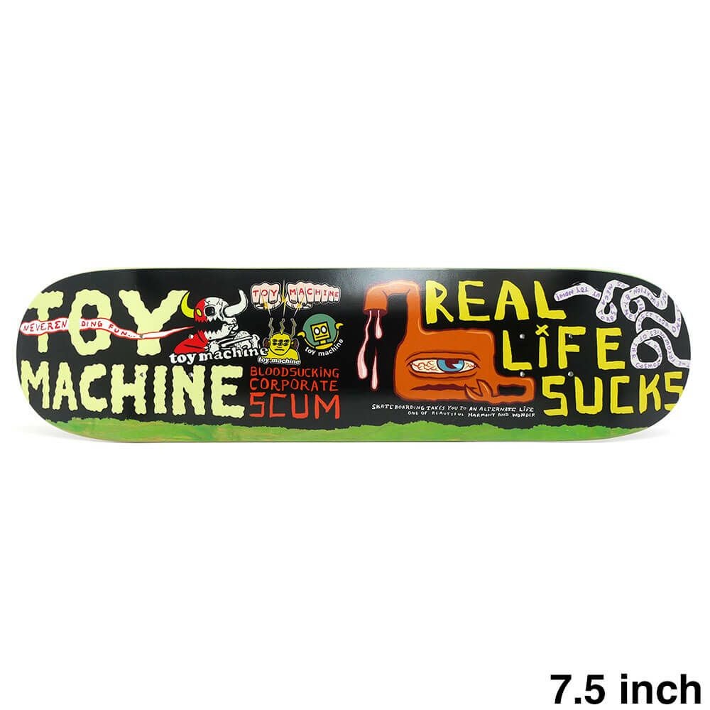 TOY MACHINE DECK トイマシーン デッキ TEAM NEVER ENDING GREEN STAIN 7.5 スケートボード スケボー 1