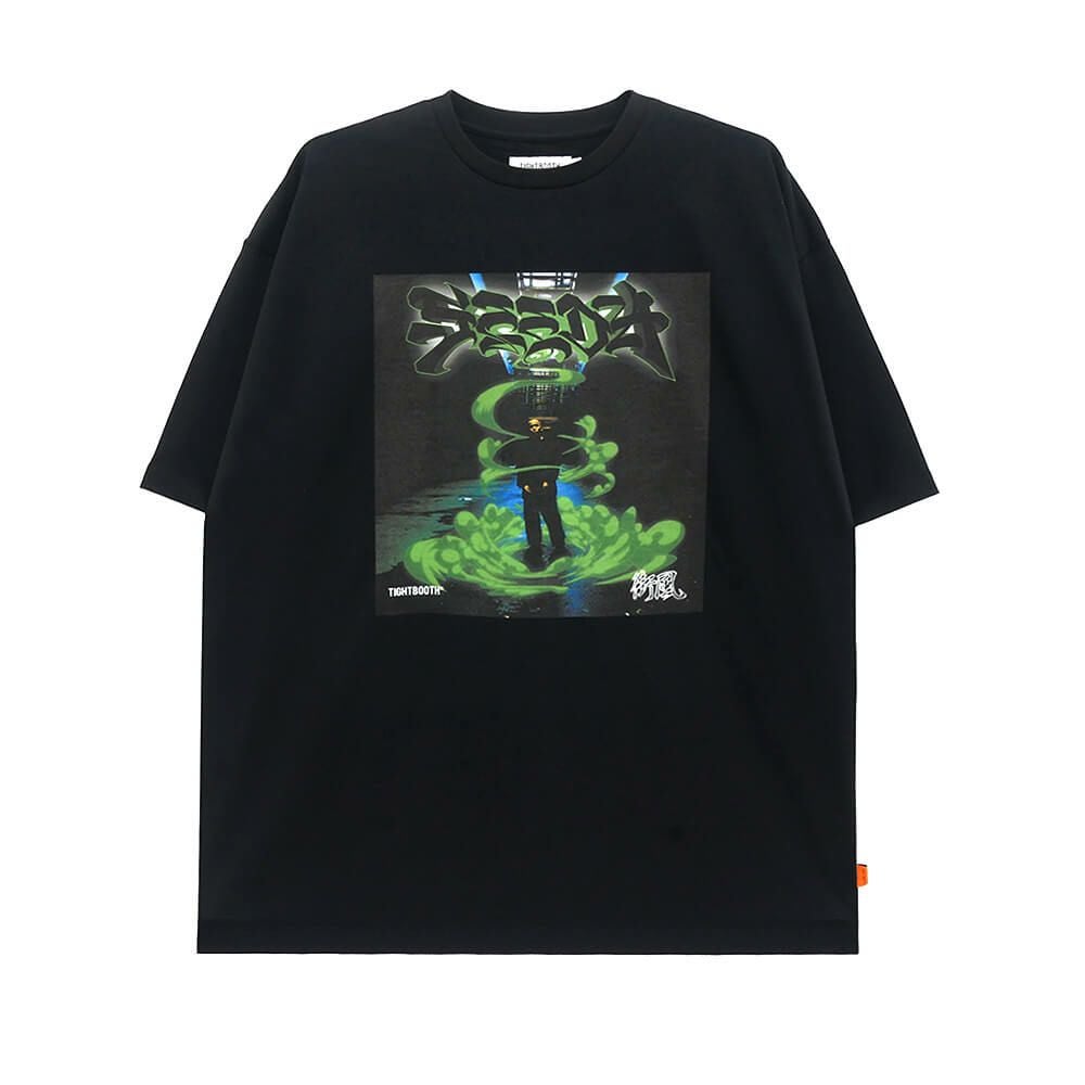 TIGHTBOOTH（TBPR）T-SHIRT タイトブース Tシャツ TBPR x SEEDA MACHIKAZE BLACK スケートボード スケボー 