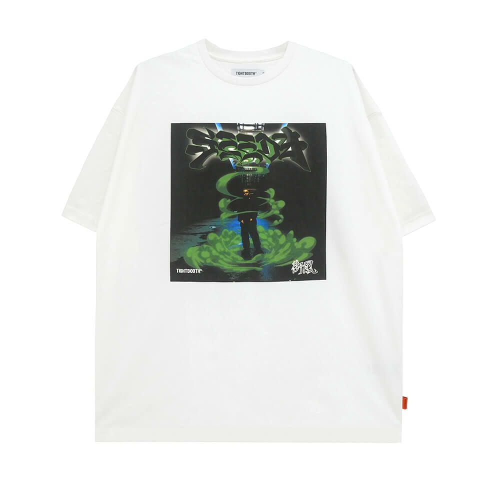 TIGHTBOOTH（TBPR）T-SHIRT タイトブース Tシャツ TBPR x SEEDA MACHIKAZE WHITE スケートボード スケボー 