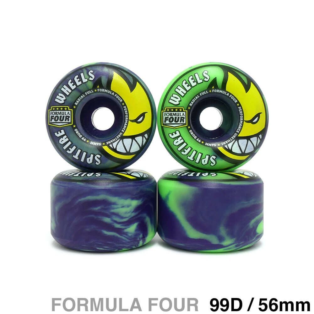 SPITFIRE WHEEL スピットファイヤー ウィール FORMULA FOUR（F4）99D RADIAL FULL GREEN/PURPLE SWIRL 緑/紫 56mm スケートボード スケボー 1
