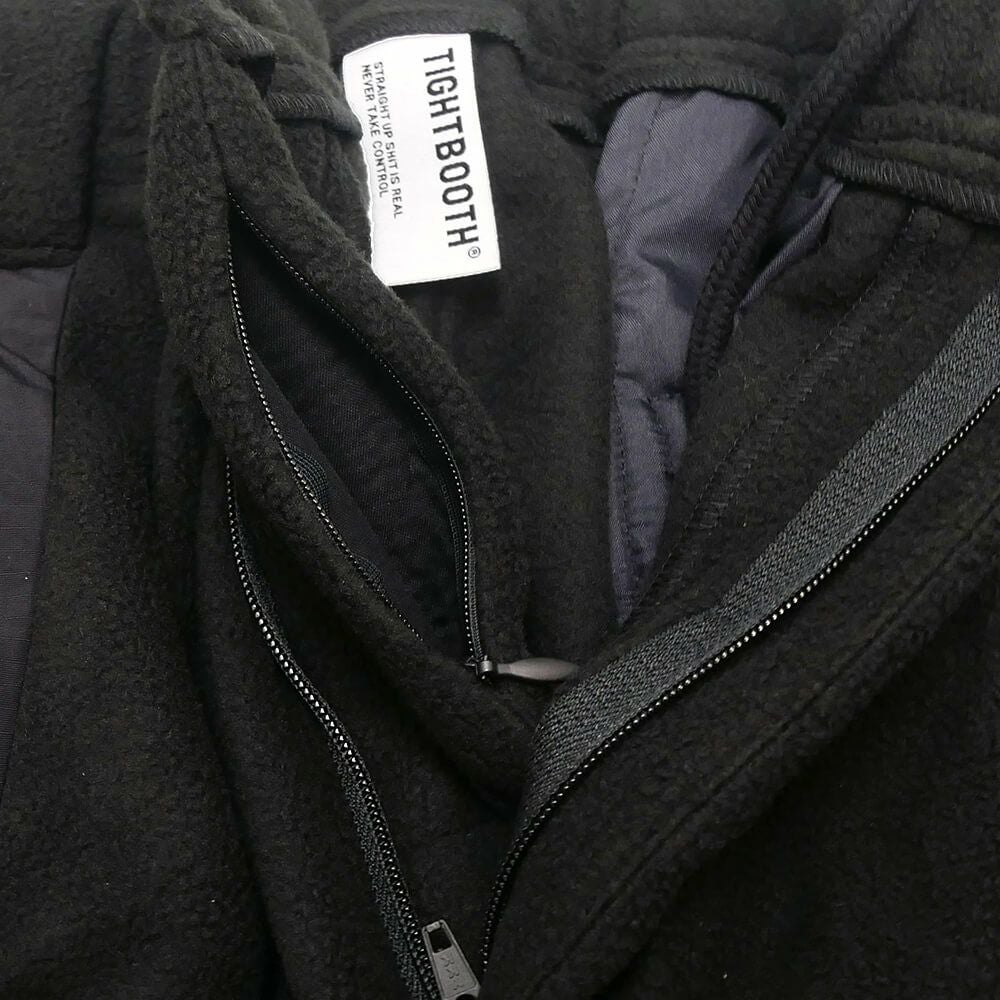 TIGHTBOOTH（TBPR） PANTS タイトブース パンツ ジーンズ TBPR x 紅桜 NYLON PANEL FLEECE BALOON BLACK スケートボード スケボー 6