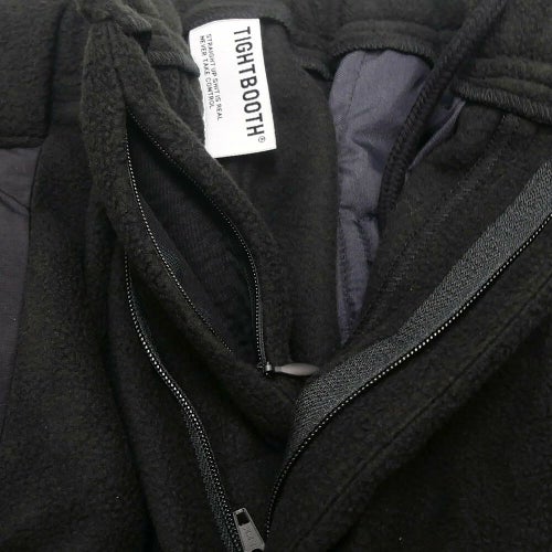 TIGHTBOOTH（TBPR） PANTS タイトブース パンツ ジーンズ TBPR x 紅桜 NYLON PANEL FLEECE BALOON BLACK スケートボード スケボー 6
