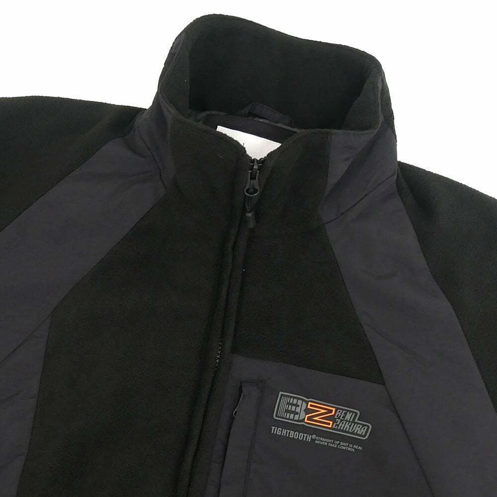 TIGHTBOOTH（TBPR） JACKET タイトブース ジャケット TBPR x 紅桜 NYLON PANEL FLEECE BLACK スケートボード スケボー 2