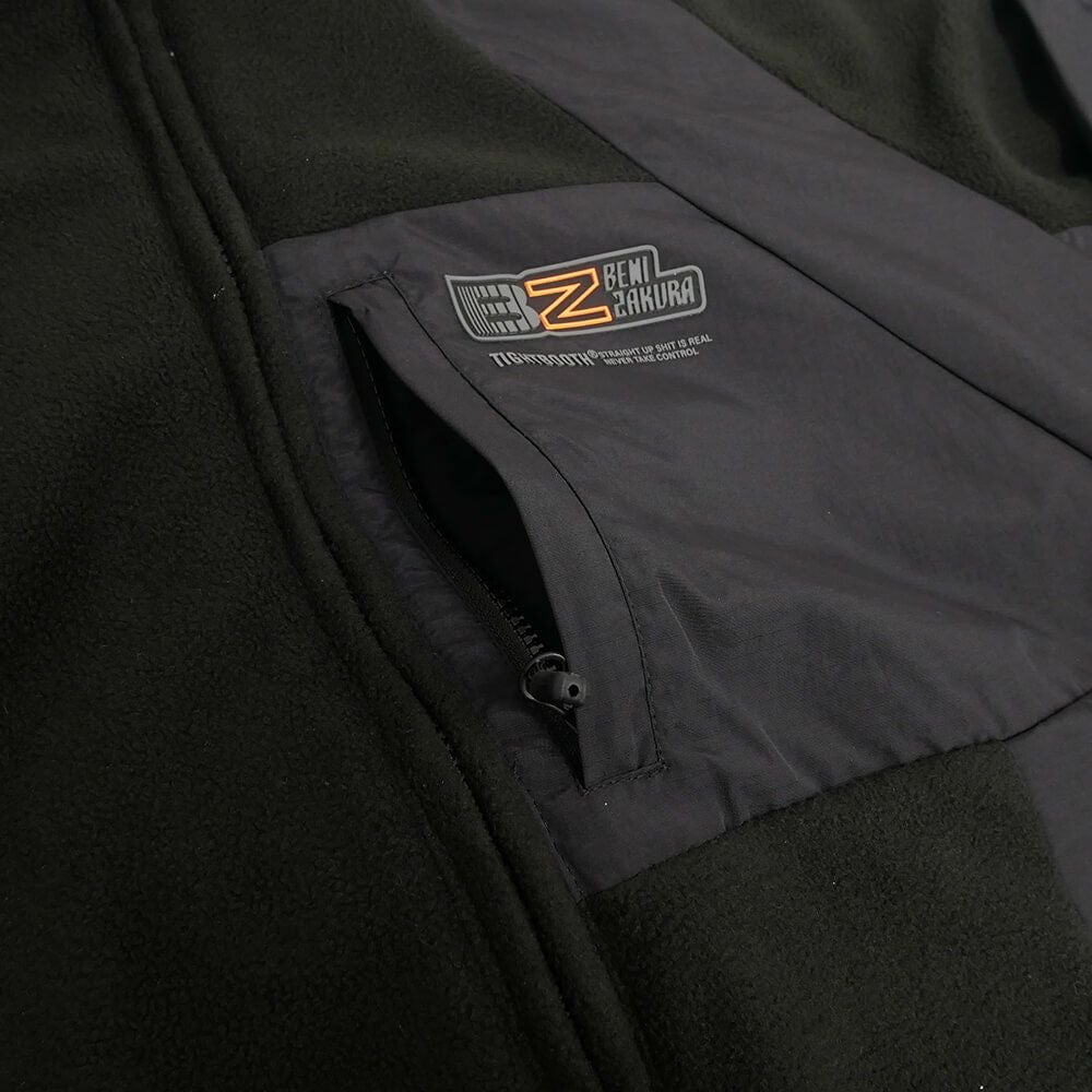 TIGHTBOOTH（TBPR） JACKET タイトブース ジャケット TBPR x 紅桜 NYLON PANEL FLEECE BLACK スケートボード スケボー 6