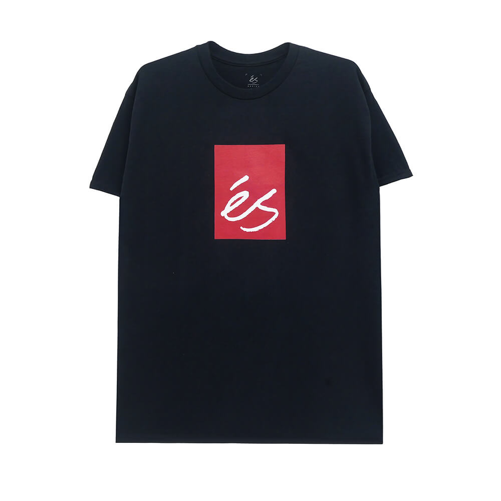 ES T-SHIRT エス Tシャツ MAIN BLOCK BLACK スケートボード スケボー 