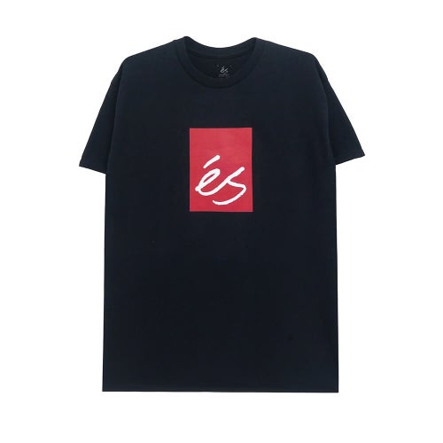 ES T-SHIRT エス Tシャツ MAIN BLOCK BLACK スケートボード スケボー 
