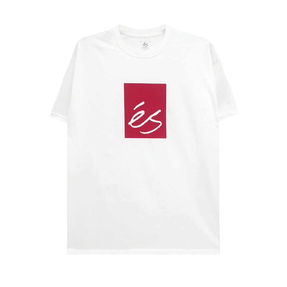 ES T-SHIRT エス Tシャツ MAIN BLOCK WHITE スケートボード スケボー 
