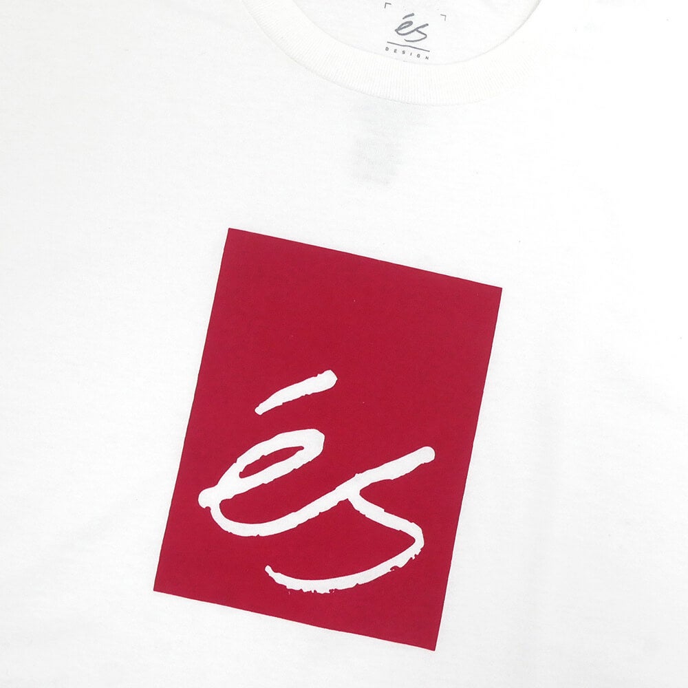 ES T-SHIRT エス Tシャツ MAIN BLOCK WHITE スケートボード スケボー 1