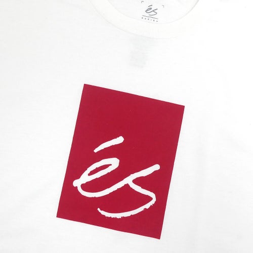 ES T-SHIRT エス Tシャツ MAIN BLOCK WHITE スケートボード スケボー 1