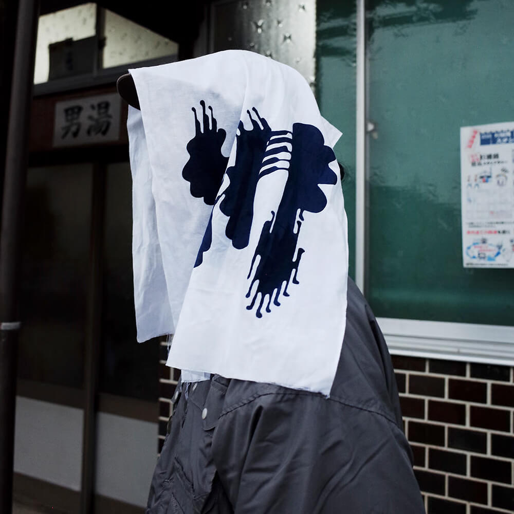 KAWA TENUGUI 川 手ぬぐい 白/紺 スケートボード スケボー 3