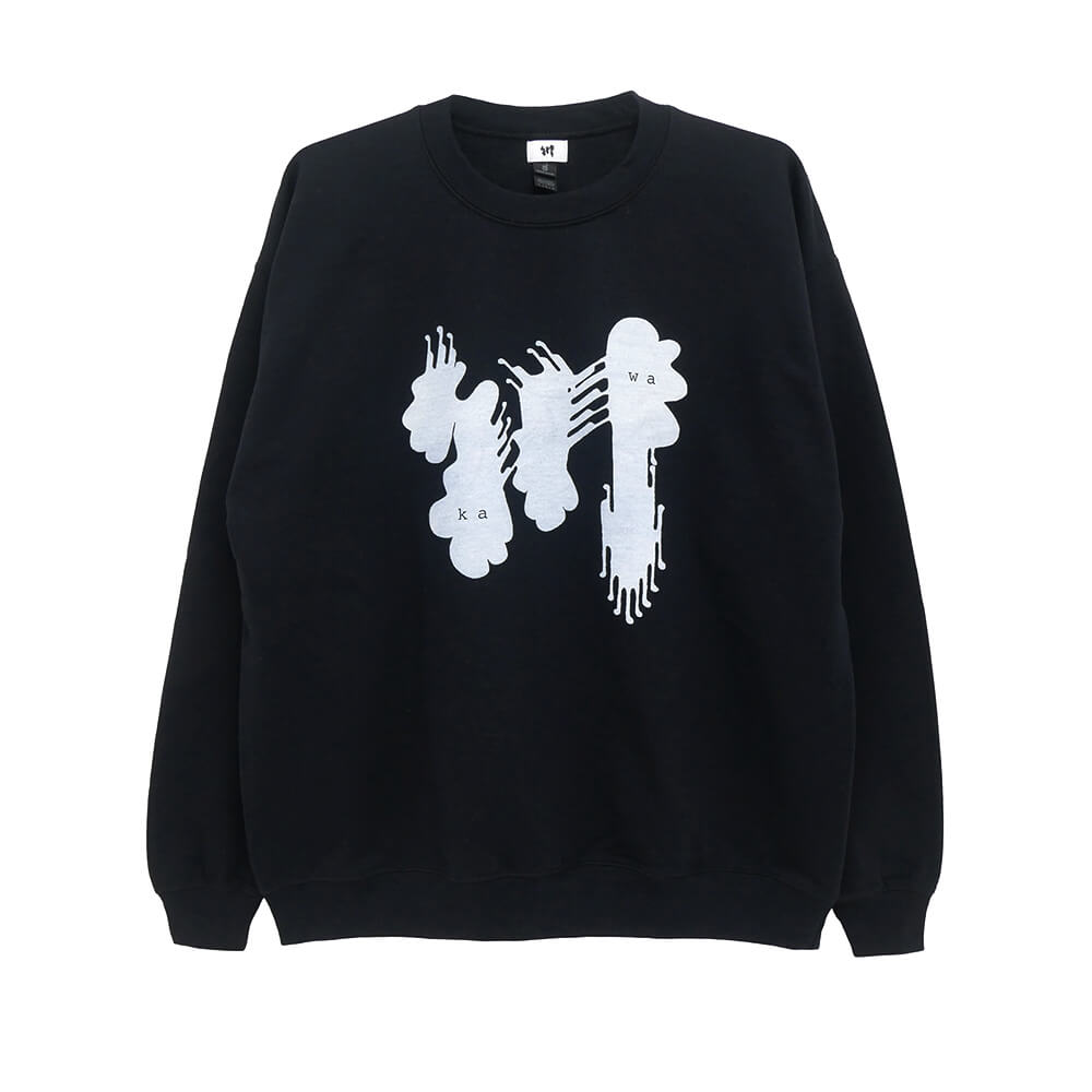 KAWA CREW SWEAT 川 トレーナー 川 BIG LOGO BLACK/WHITE スケートボード スケボー 