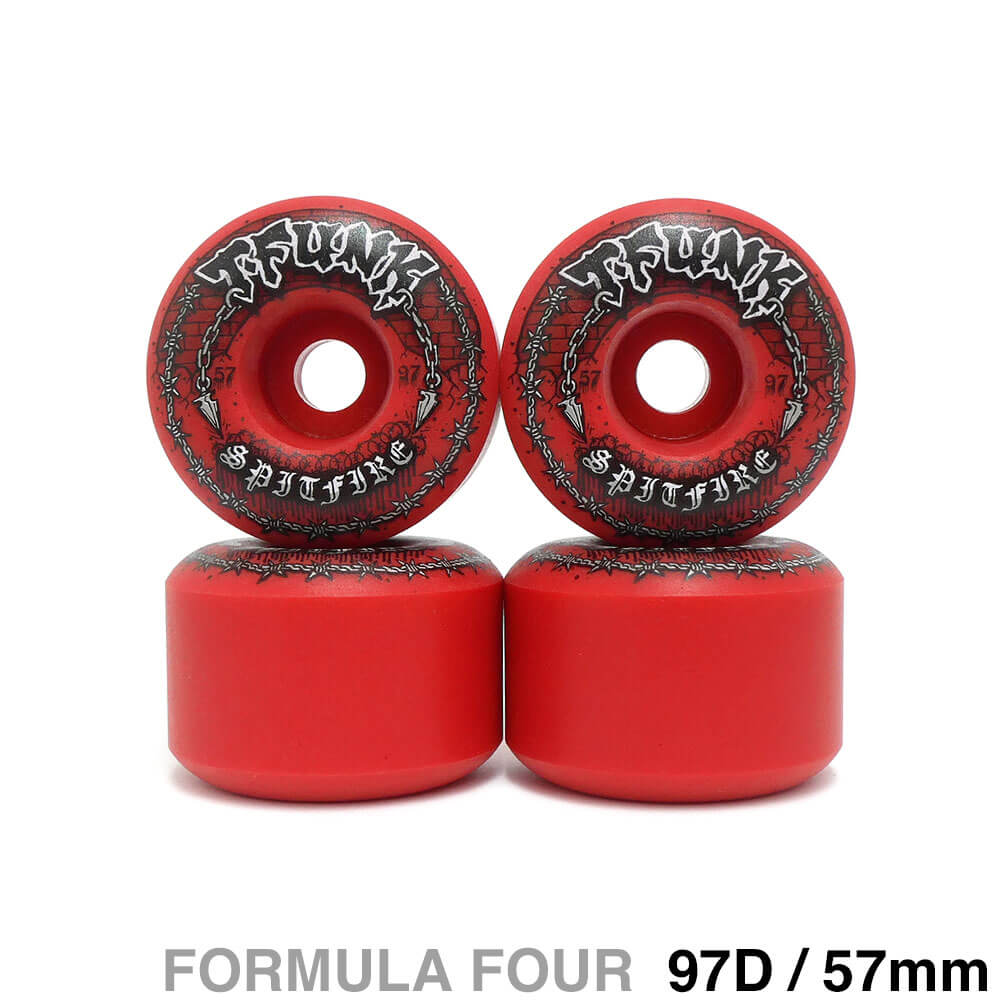 SPITFIRE WHEEL スピットファイヤー ウィール FORMULA FOUR（F4）97D RADIAL FULL T-FUNK RAW 赤 57mm スケートボード スケボー 1