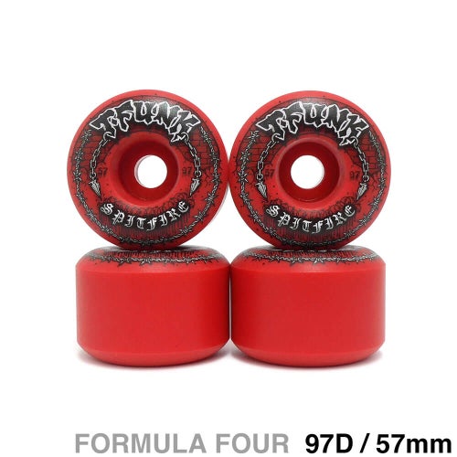 SPITFIRE WHEEL スピットファイヤー ウィール FORMULA FOUR（F4）97D RADIAL FULL T-FUNK RAW 赤 57mm スケートボード スケボー 1
