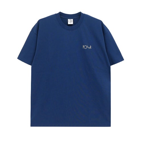 POLAR T-SHIRT ポーラー Tシャツ STROKE LOGO CONTRAST GREY BLUE スケートボード スケボー 1