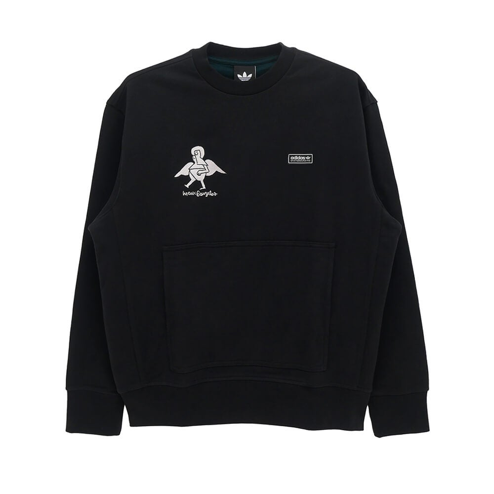 ADIDAS SKATEBOARDING CREW SWEAT アディダススケートボーディング トレーナー MARK GONZALES CREWNECK BLACK スケートボード スケボー 