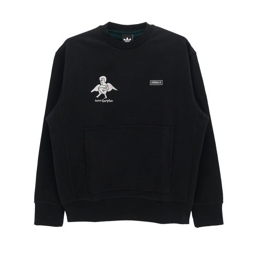 ADIDAS SKATEBOARDING CREW SWEAT アディダススケートボーディング トレーナー MARK GONZALES CREWNECK BLACK スケートボード スケボー 