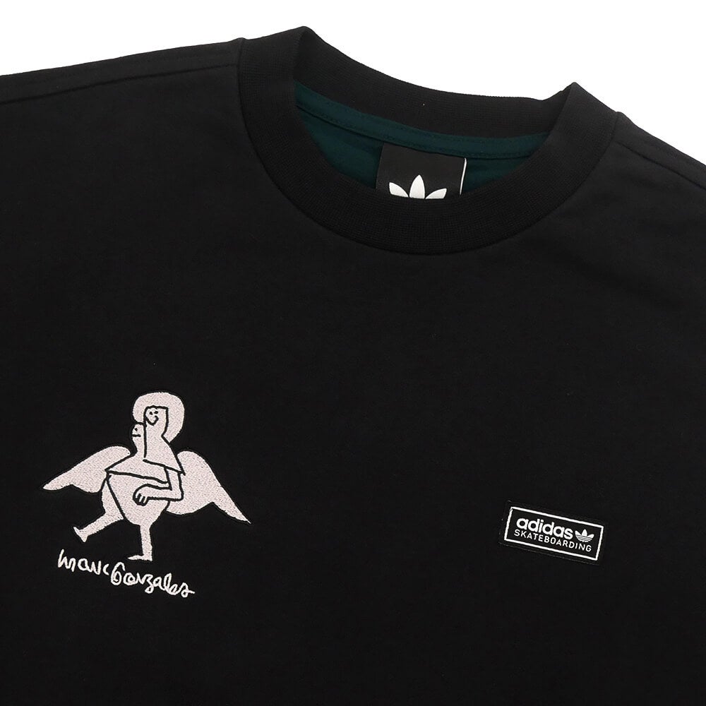 ADIDAS SKATEBOARDING CREW SWEAT アディダススケートボーディング トレーナー MARK GONZALES CREWNECK BLACK スケートボード スケボー 1