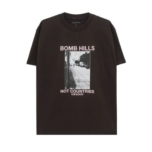 GX1000 T-SHIRT ジーエックス1000 Tシャツ BOMB HILLS NOT COUNTRIES BROWN/ROSE スケートボード スケボー 