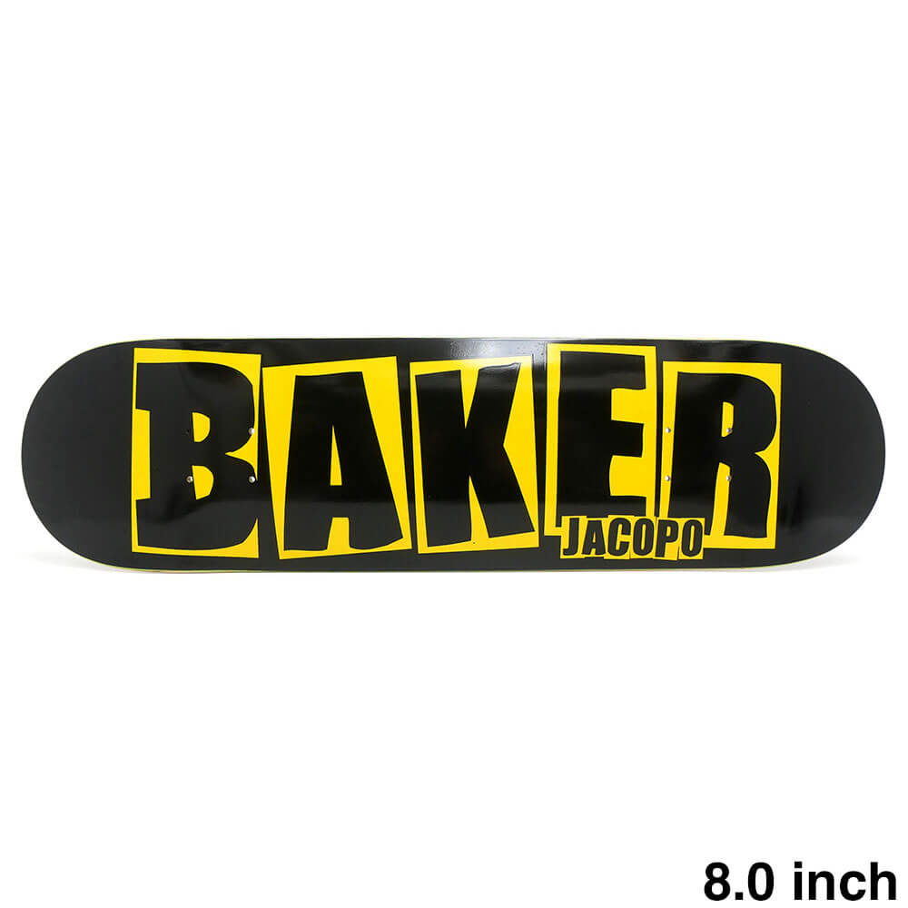 BAKER DECK ベイカー デッキ JACOPO CAROZZI BRAND LOGO DANGER YLW 8.0 スケートボード スケボー 1