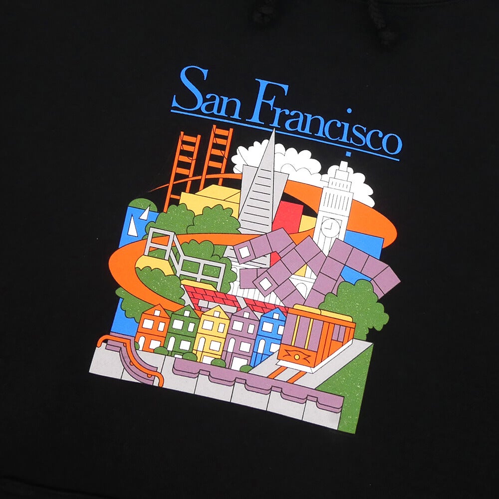 REAL HOOD リアル パーカー SF TRAVEL BLACK スケートボード スケボー 1