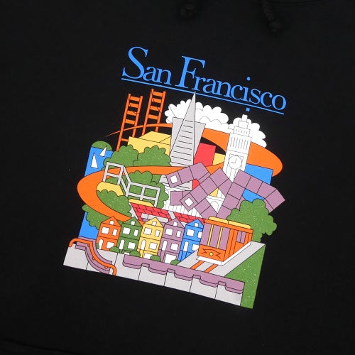 REAL HOOD リアル パーカー SF TRAVEL BLACK スケートボード スケボー 1