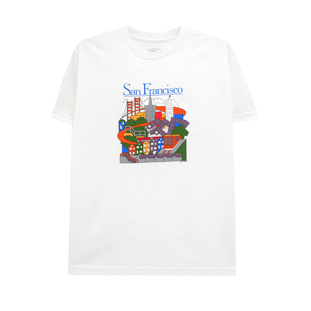 REAL T-SHIRT リアル Tシャツ SF TRAVEL WHITE スケートボード スケボー 
