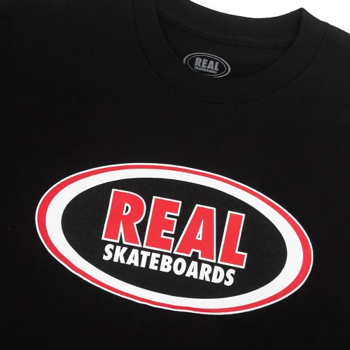 REAL T-SHIRT リアル Tシャツ OVAL BLACK/RED/WHITE スケートボード スケボー 1